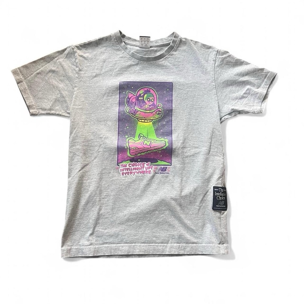 New Balance x Artist Collective Short Sleeve Grey T-Shirt Men's Size Small Skate